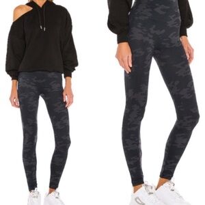 Spanx Black Camouflage Crop Leggings